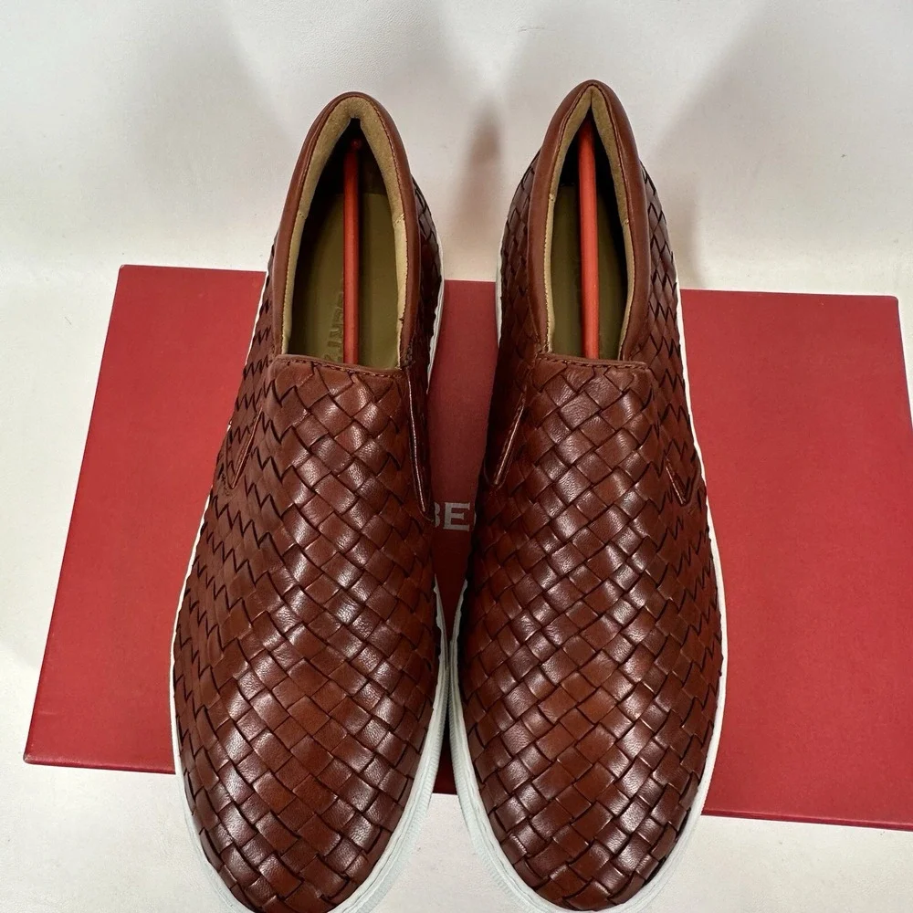 Robert Zur James Woven Slip-on Shoes Men's Size 10.5 M Luggage Brown